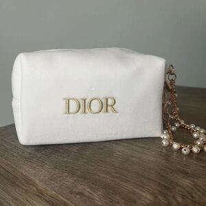 DIOR White Velvet Trousse Pouch